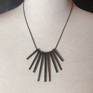 Black metal string necklace-Proceeds go to charity